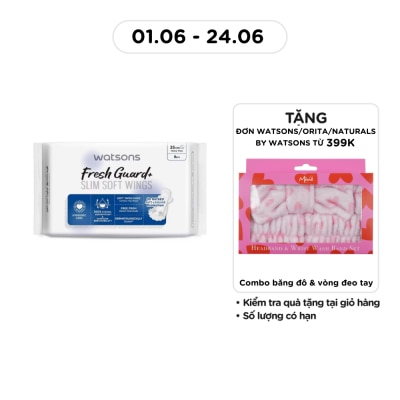 WATSONS - Băng Vệ Sinh Ban Đêm Mỏng Có Cánh Watsons Fresh Guard+ 35cm 8 Miếng