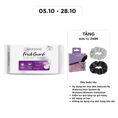 WATSONS Băng Vệ Sinh Ngày và Đêm Mỏng Có Cánh Watsons Fresh Guard+ 29cm 18 Miếng image