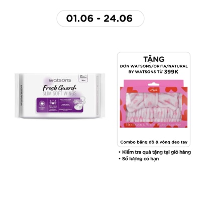 WATSONS - Băng Vệ Sinh Ngày và Đêm Mỏng Có Cánh Watsons Fresh Guard+ 29cm 18 Miếng