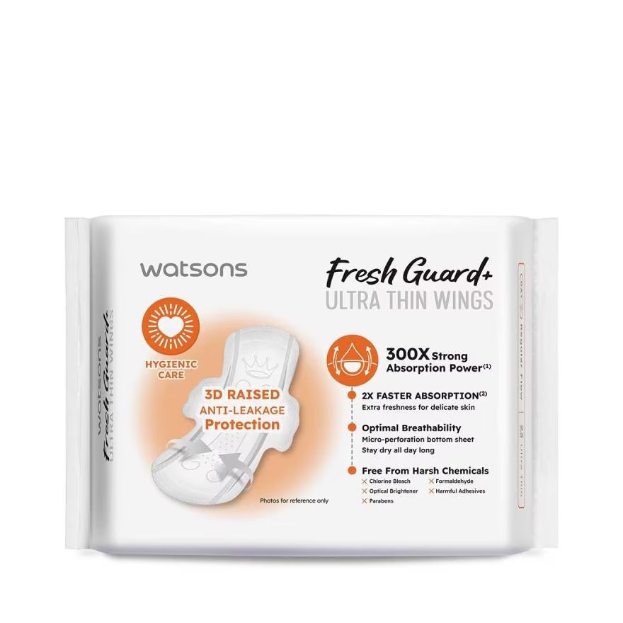 Băng Vệ Sinh Ban Ngày Siêu Mỏng Có Cánh Watsons Fresh Guard+ 23cm 24 Miếng