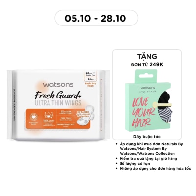 WATSONS Băng Vệ Sinh Ban Ngày Siêu Mỏng Có Cánh Watsons Fresh Guard+ 23cm 24 Miếng image