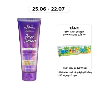 HAIR SYSTEM BY WATSONS - Dầu Gội Hair System By Watsons Tím Giữ Màu Tóc Nhuộm 250ml