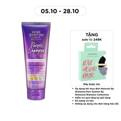 HAIR SYSTEM BY WATSONS Dầu Gội Hair System By Watsons Tím Giữ Màu Tóc Nhuộm 250ml image