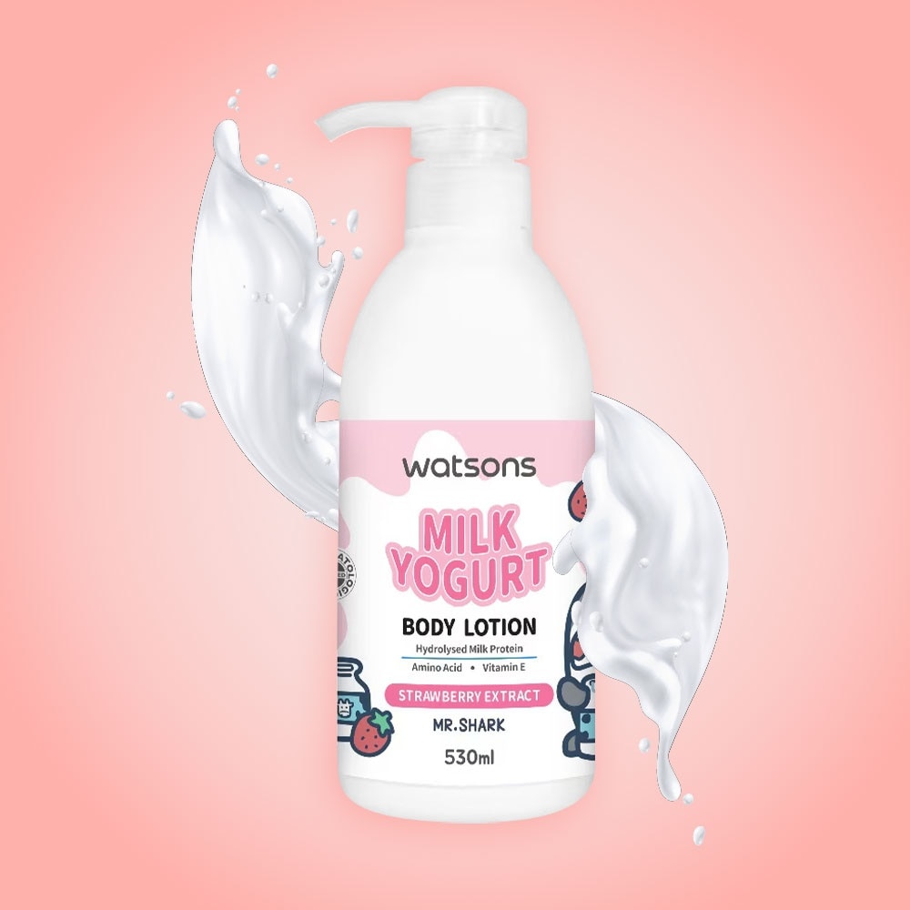 Watsons Milk Yogurt Body Lotion Strawberry 530ml (Mr. Shark)