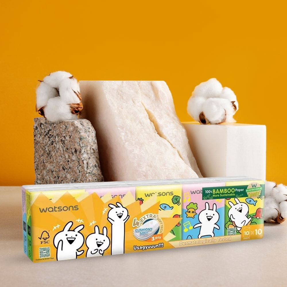 Khăn Giấy Bỏ Túi Watsons Hankies 3ply 10pcs (Usagyuuun)