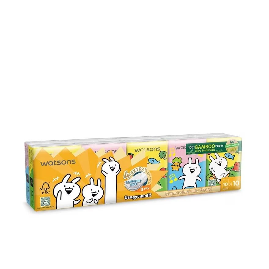 Khăn Giấy Bỏ Túi Watsons Hankies 3ply 10pcs (Usagyuuun)