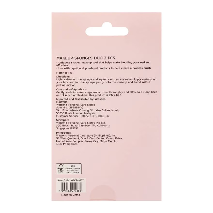 Combo 2 Loại Mút Trang Điểm Mềm Mại Watsons 2pcs
