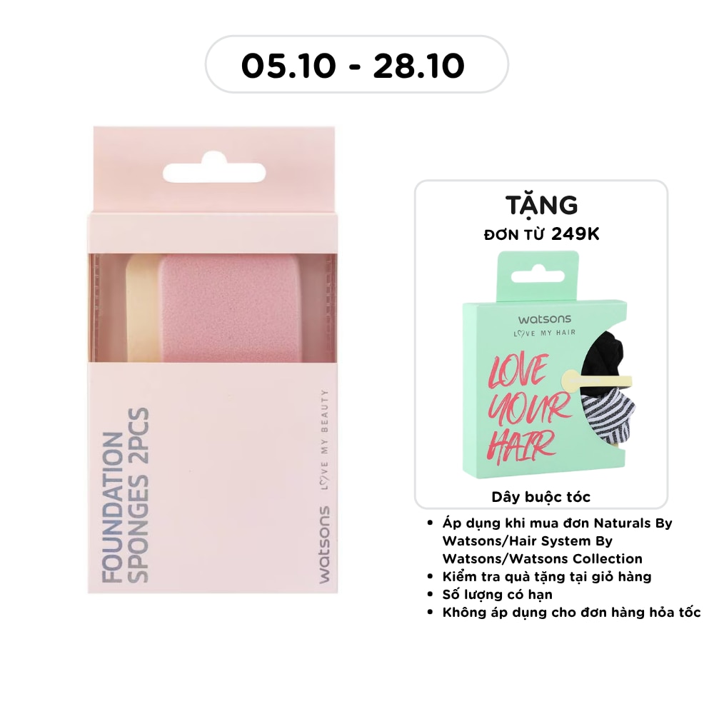 Combo Bông Phấn Vuông Trang Điểm Watsons 2pcs
