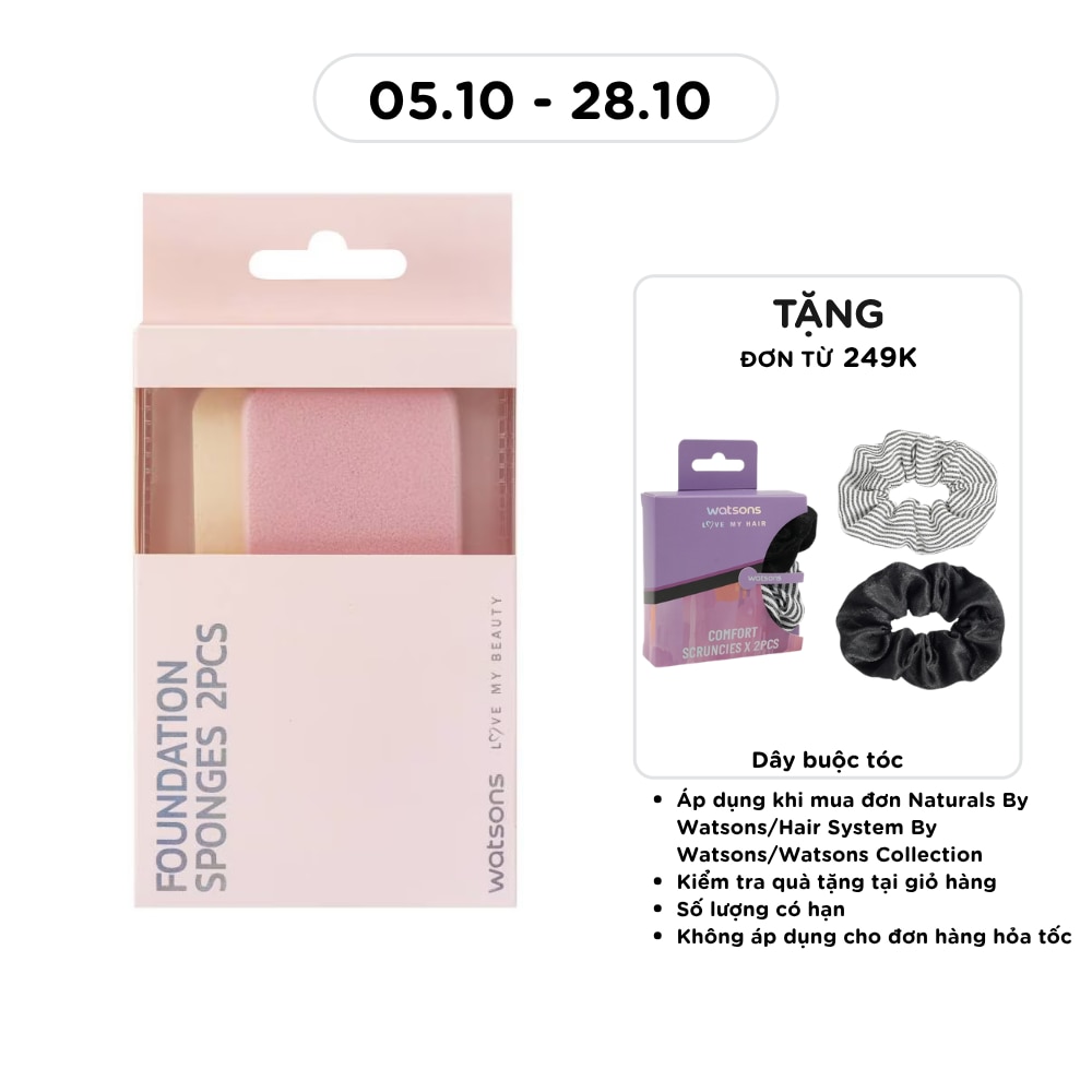 Combo Bông Phấn Vuông Trang Điểm Watsons 2pcs