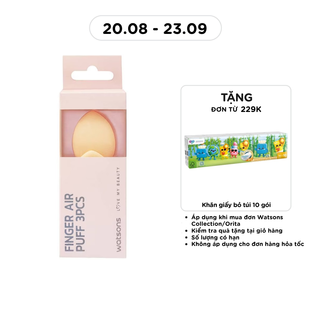 Combo Bông Phấn Trang Điểm Xỏ Ngón Watsons 3pcs