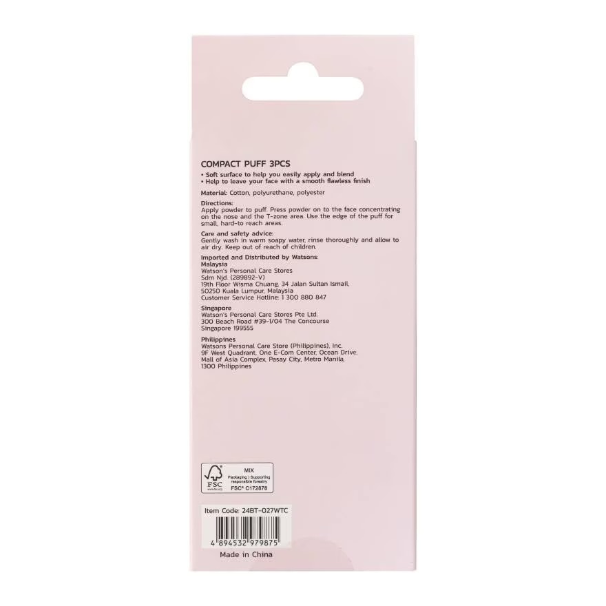 Combo Bông Phấn Trang Điểm Nhỏ Gọn Watsons 3pcs