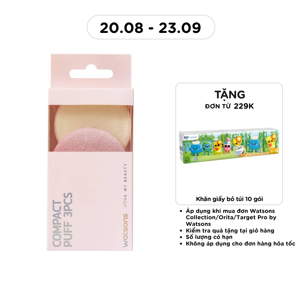 Combo Bông Phấn Trang Điểm Nhỏ Gọn Watsons 3pcs image