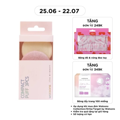 WATSONS - Combo Bông Phấn Trang Điểm Nhỏ Gọn Watsons 3pcs