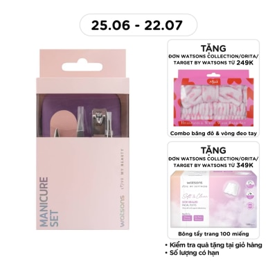 WATSONS - Combo Dụng Cụ Chăm Sóc Móng Watsons (Cắt + Dũa + Kéo + Nhíp + Cây Lấy Khóe + Kèm hộp)
