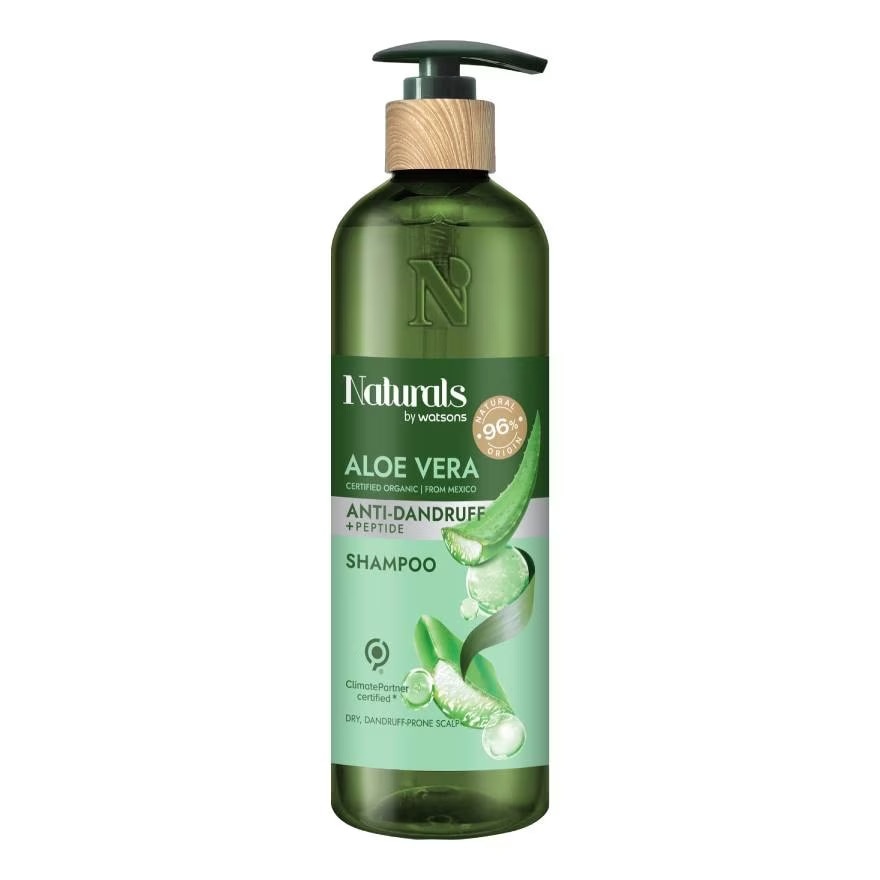 Dầu Gội Naturals By Watsons Anti-dandruff Sạch Gàu Chiết Xuất Lô Hội 490ml