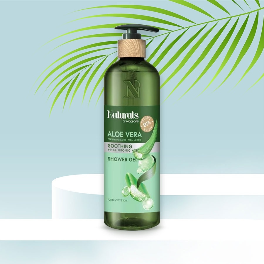 Gel Tắm Naturals By Watsons Smoothing Làm Dịu Da Chiết Xuất Lô Hội 490ml