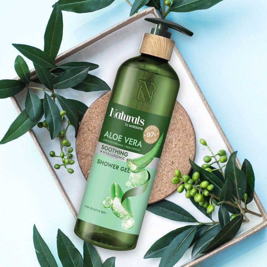 Gel Tắm Naturals By Watsons Smoothing Làm Dịu Da Chiết Xuất Lô Hội 490ml