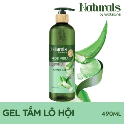 NATURALS BY WATSONS Gel Tắm Naturals By Watsons Smoothing Làm Dịu Da Chiết Xuất Lô Hội 490ml