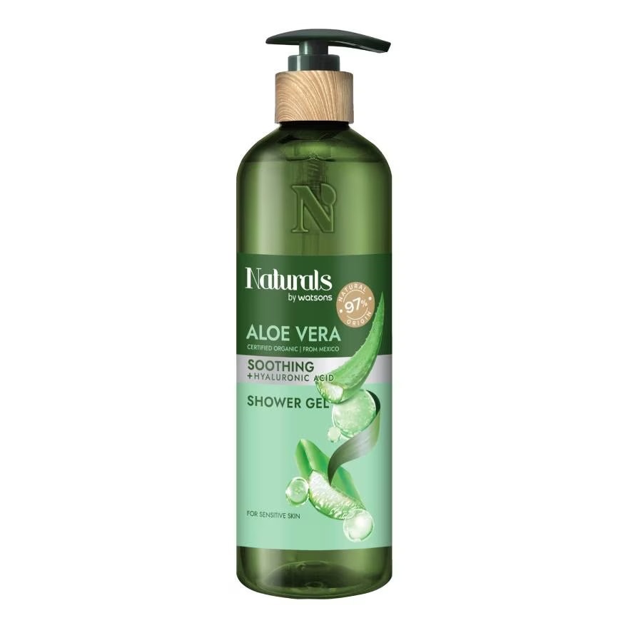 Gel Tắm Naturals By Watsons Smoothing Làm Dịu Da Chiết Xuất Lô Hội 490ml