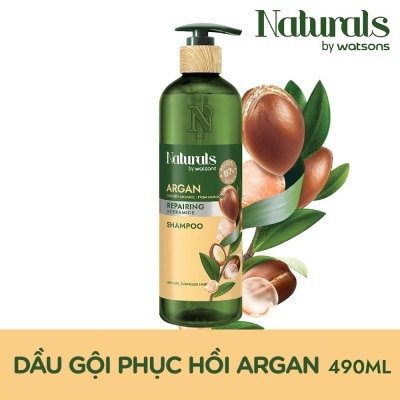 NATURALS BY WATSONS Dầu Gội Naturals By Watsons Repairing Phục Hồi Tóc Hư Tổn Chiết Xuất Dầu Argan 490ml.