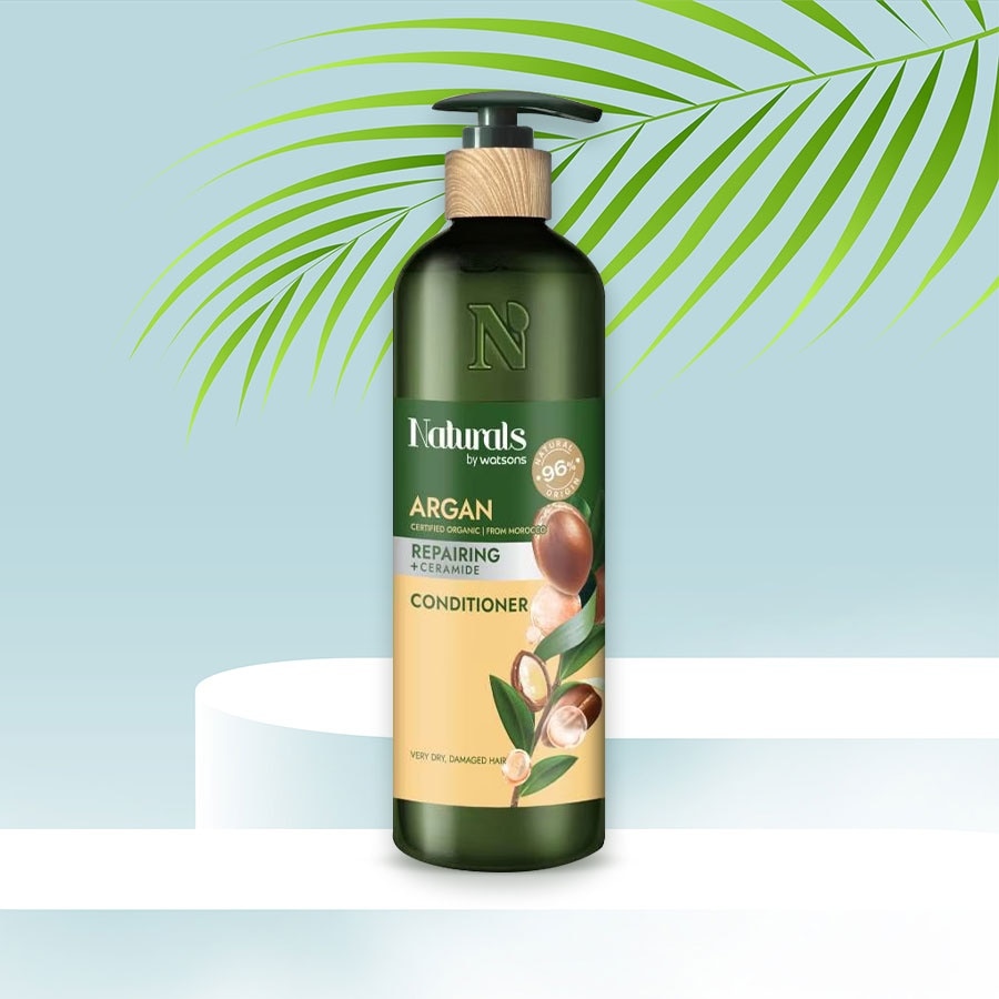 Dầu Xả Naturals By Watsons Repairing Phục Hồi Tóc Hư Tổn Chiết Xuất Dầu Argan 490ml