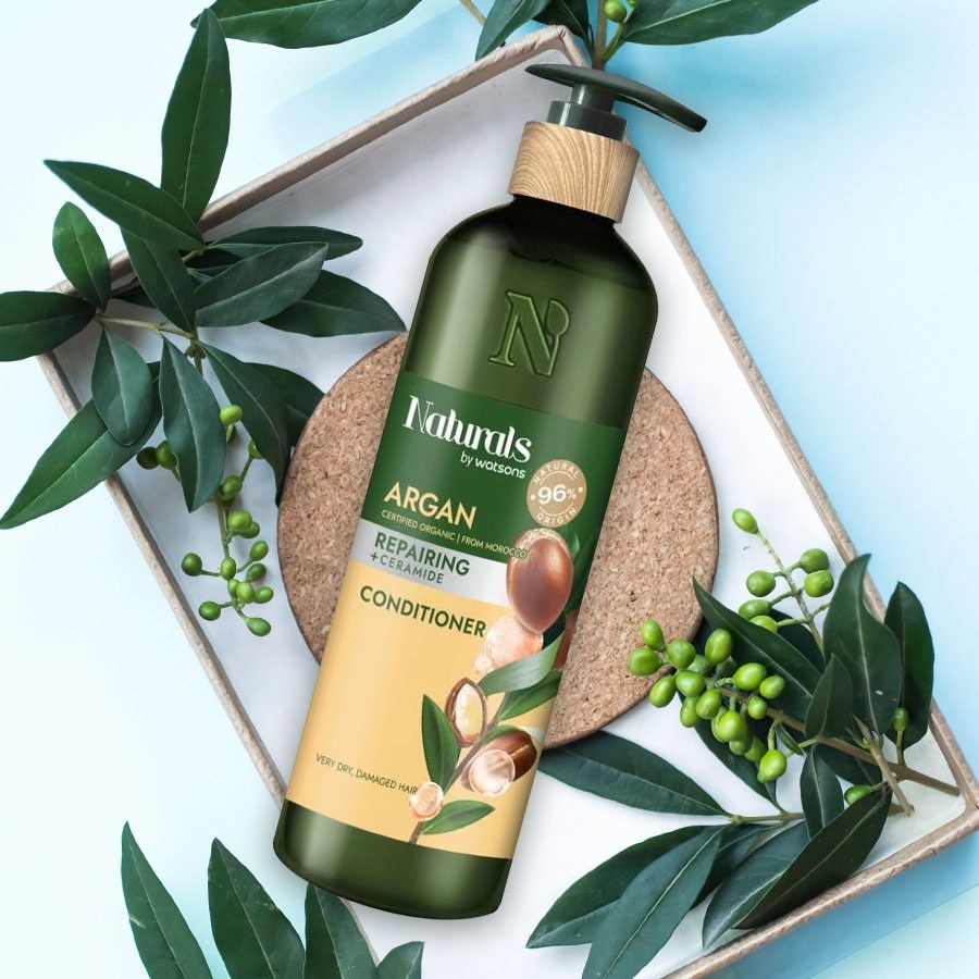 Dầu Xả Naturals By Watsons Repairing Phục Hồi Tóc Hư Tổn Chiết Xuất Dầu Argan 490ml