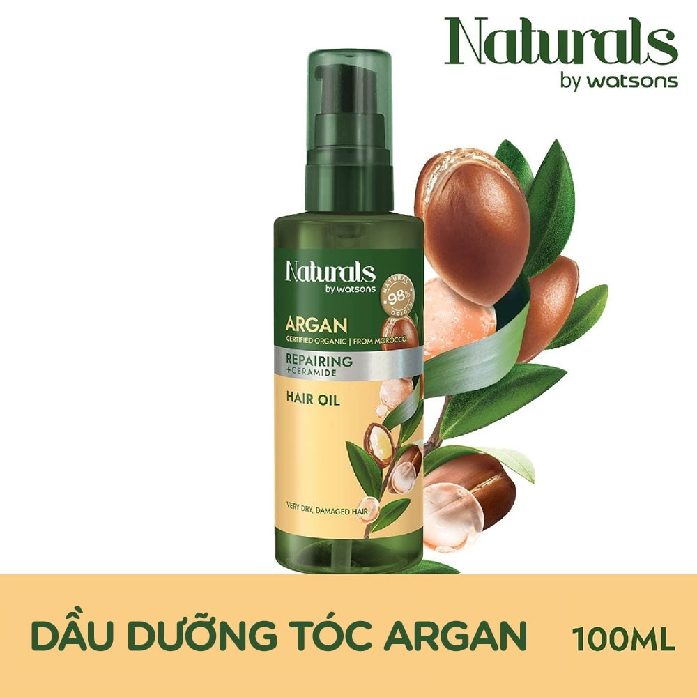 Dầu Dưỡng Tóc Naturals By Watsons Repairing Phục Hồi Tóc Hư Tổn Chiết Xuất Dầu Argan 100ml
