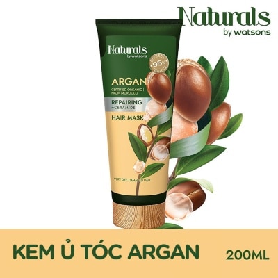 NATURALS BY WATSONS Kem Ủ Tóc Naturals By Watsons Repairing Phục Hồi Tóc Hư Tổn Chiết Xuất Dầu Argan 200ml