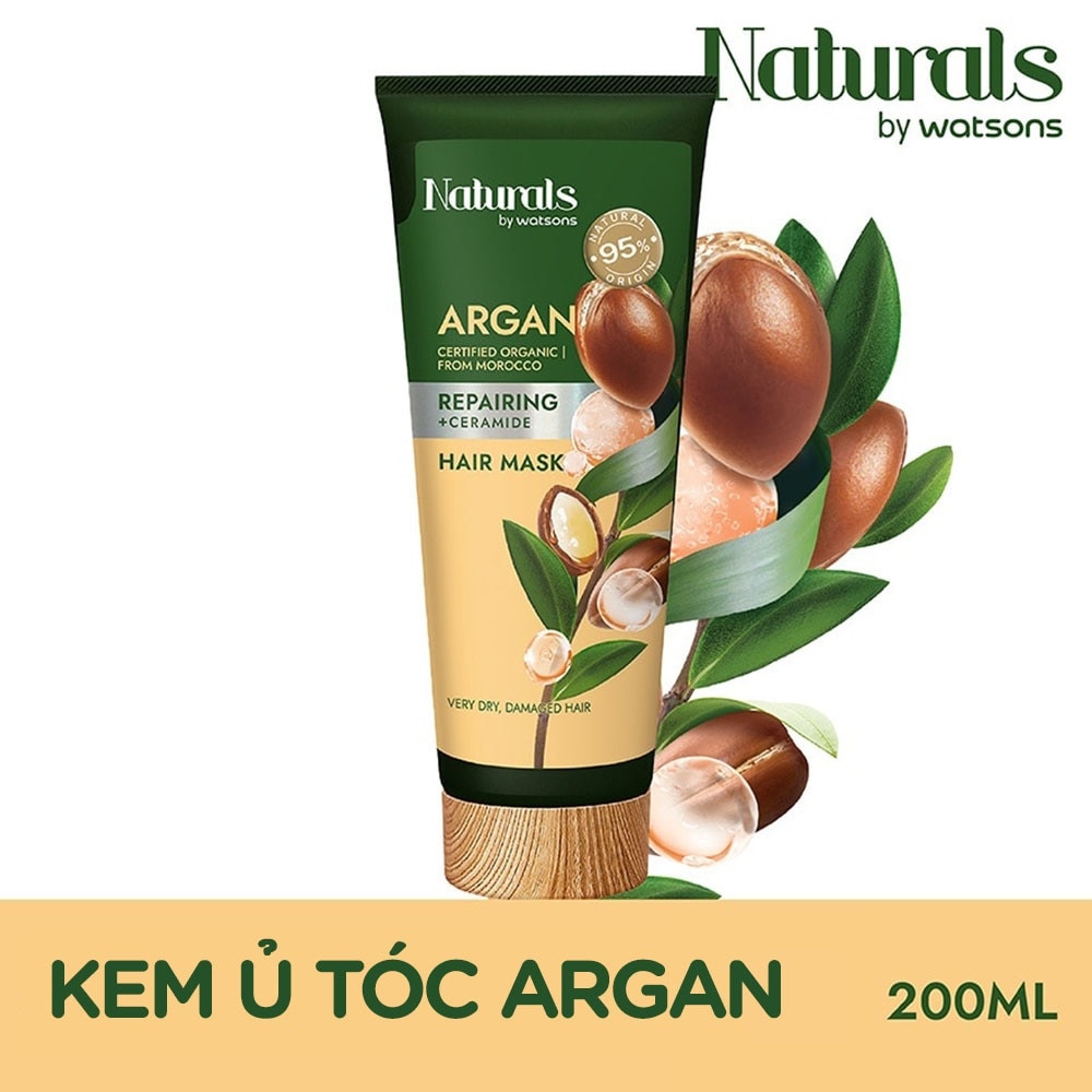 Kem Ủ Tóc Naturals By Watsons Repairing Phục Hồi Tóc Hư Tổn Chiết Xuất Dầu Argan 200ml