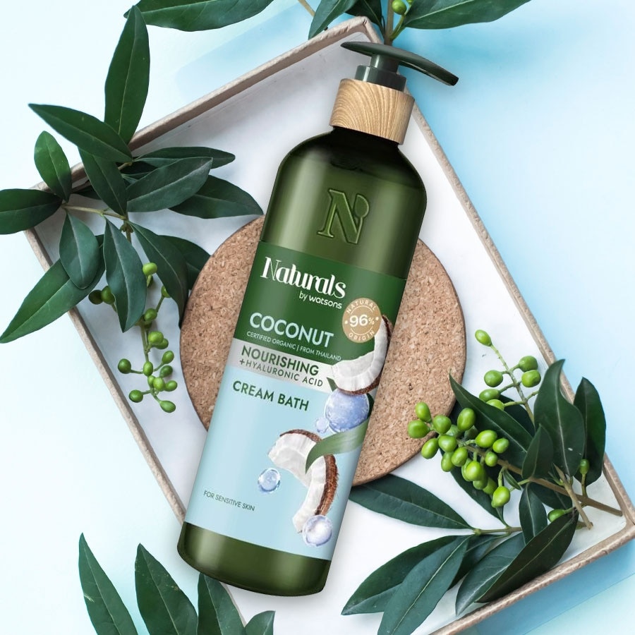 Kem Tắm Naturals By Watsons Nourishing Cấp Ẩm Chiết Xuất Dầu Dừa 490ml