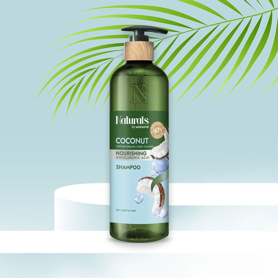 Dầu Gội Naturals By Watsons Nourishing Cấp Ẩm Chiết Xuất Dầu Dừa 490ml