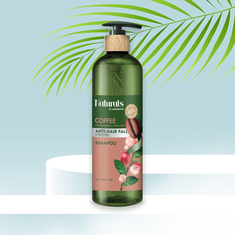 Dầu Gội Naturals By Watsons Anti Hair-fall Chống Gãy Rụng Chiết Xuất Coffee 490ml
