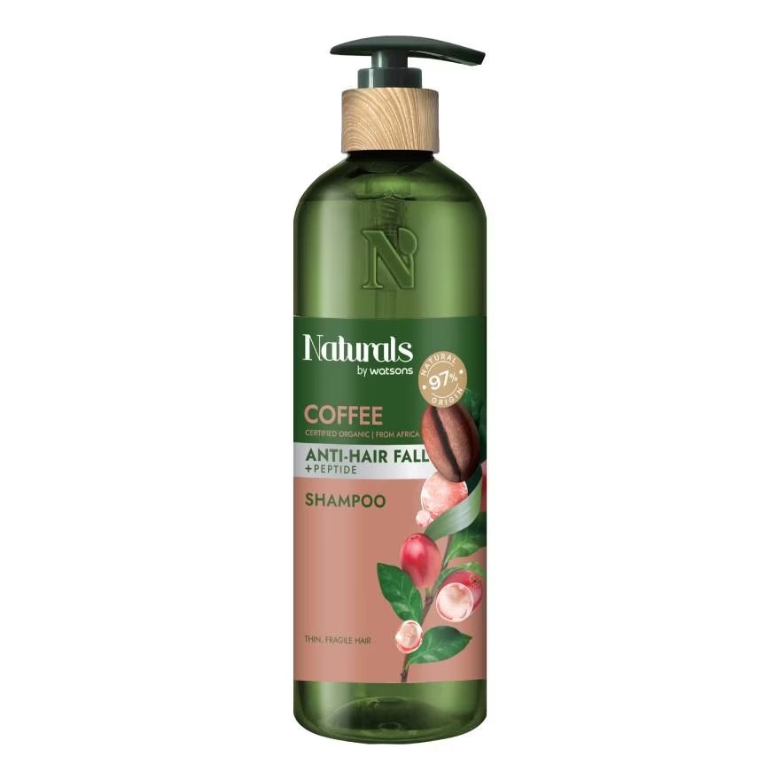 Dầu Gội Naturals By Watsons Anti Hair-fall Chống Gãy Rụng Chiết Xuất Coffee 490ml