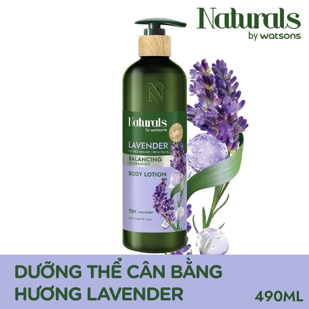 Sữa Dưỡng Thể Naturals By Watsons Balancing Cân Bằng Độ Ẩm Chiết Xuất Lavender 490ml