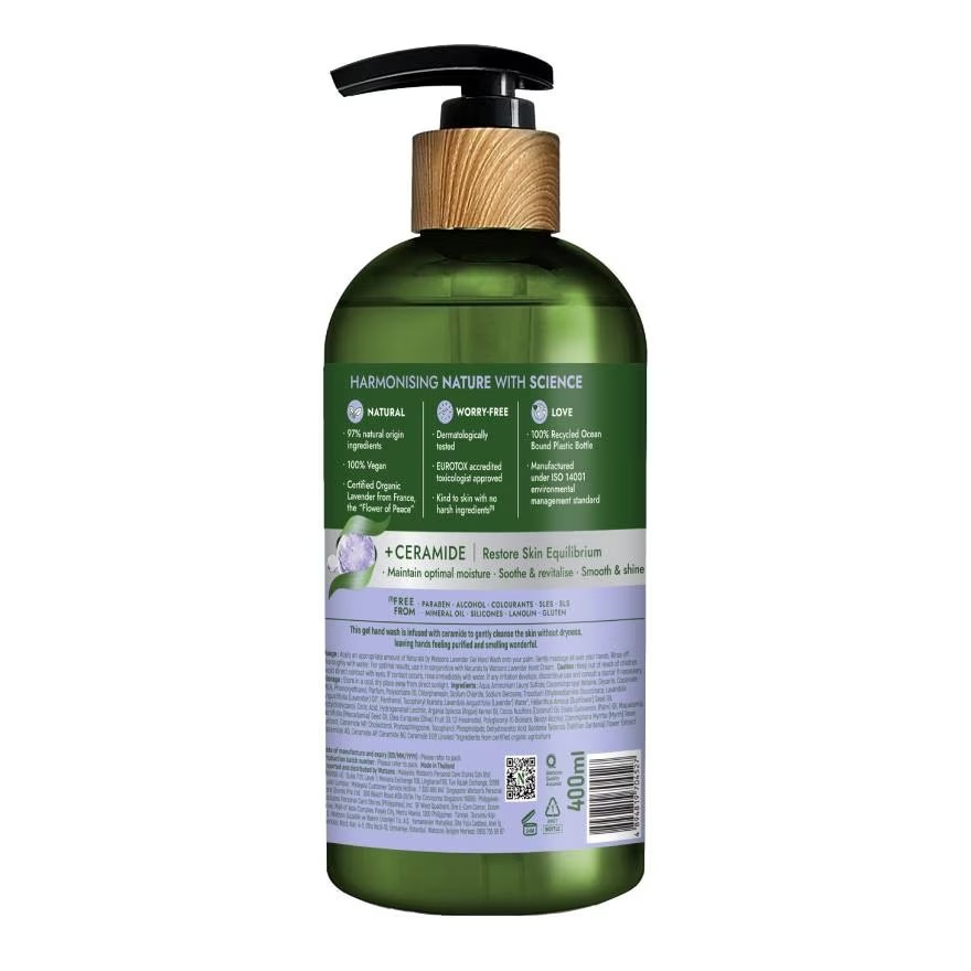 Gel Rửa Tay Naturals By Watsons Balancing Cân Bằng Độ Ẩm Chiết Xuất Lavender 400ml