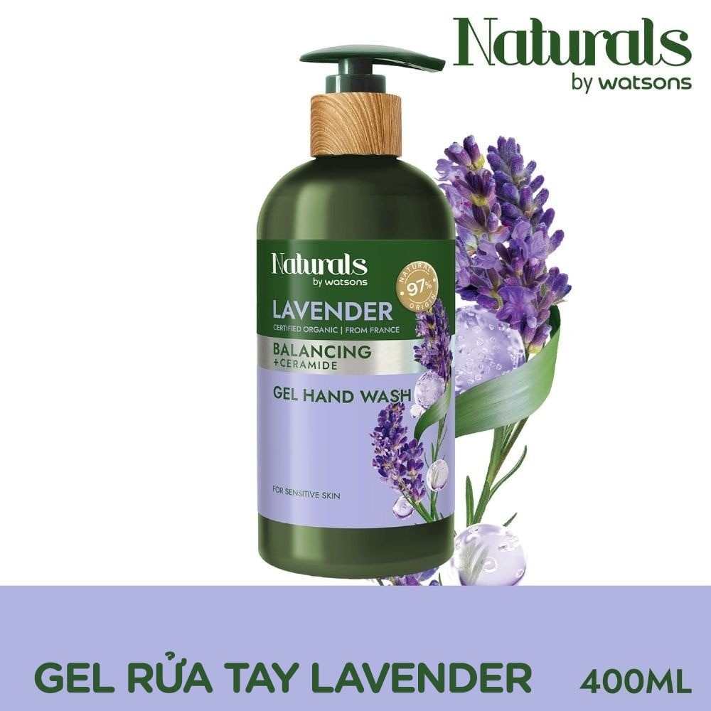 Gel Rửa Tay Naturals By Watsons Balancing Cân Bằng Độ Ẩm Chiết Xuất Lavender 400ml image