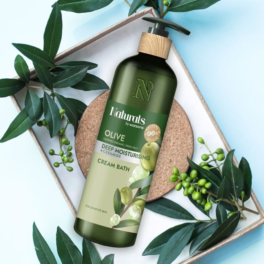 Kem Tắm Naturals By Watsons Deep Moisturishing Dưỡng Ẩm Sâu Chiết Xuất Olive 490ml