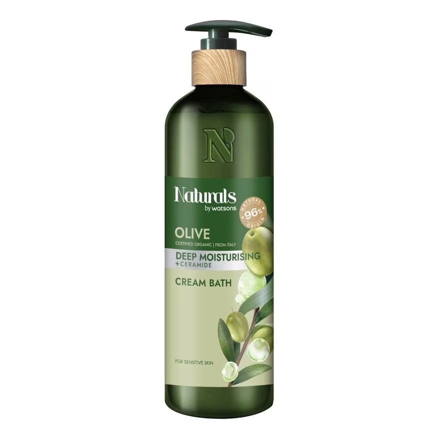 Kem Tắm Naturals By Watsons Deep Moisturishing Dưỡng Ẩm Sâu Chiết Xuất Olive 490ml