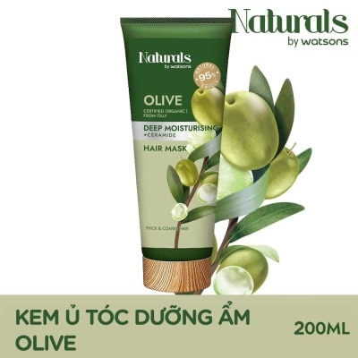 NATURALS BY WATSONS Kem Ủ Tóc Naturals By Watsons Deep Moisturishing Dưỡng Ẩm Sâu Chiết Xuất Olive 200ml