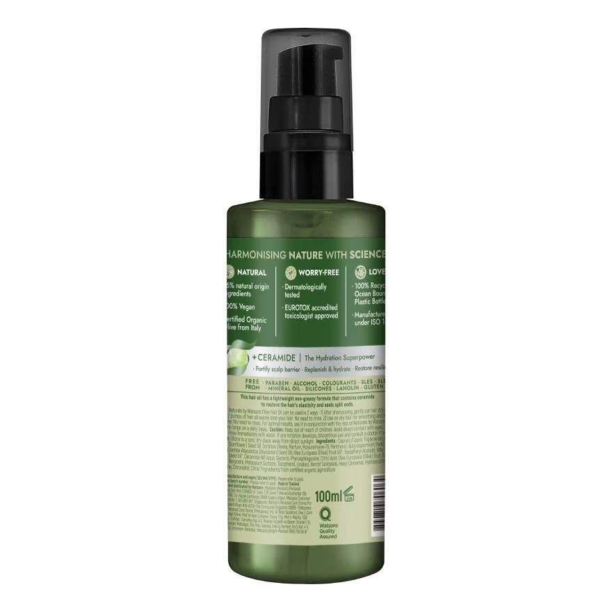 Dầu Dưỡng Tóc Naturals By Watsons Deep Moisturishing Dưỡng Ẩm Sâu Chiết Xuất Olive 100ml