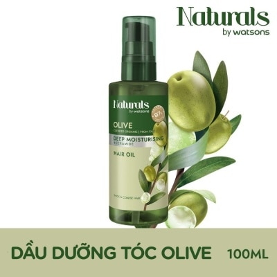 NATURALS BY WATSONS - Dầu Dưỡng Tóc Naturals By Watsons Deep Moisturishing Dưỡng Ẩm Sâu Chiết Xuất Olive 100ml