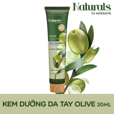 NATURALS BY WATSONS Kem Dưỡng Tay Naturals By Watsons Deep Moisturishing Dưỡng Ẩm Sâu Chiết Xuất Olive 30ml