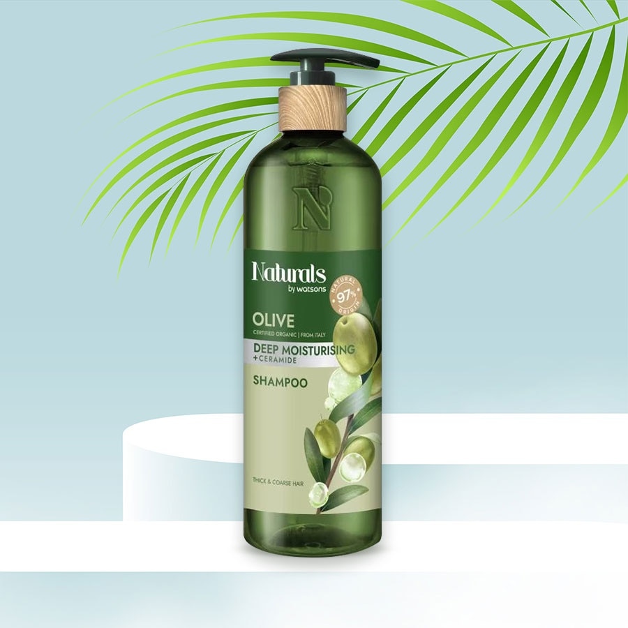 Dầu Gội Naturals By Watsons Deep Moisturishing Dưỡng Ẩm Sâu Chiết Xuất Olive 490ml