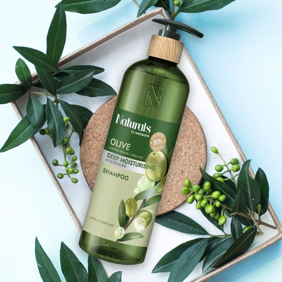 Dầu Gội Naturals By Watsons Deep Moisturishing Dưỡng Ẩm Sâu Chiết Xuất Olive 490ml