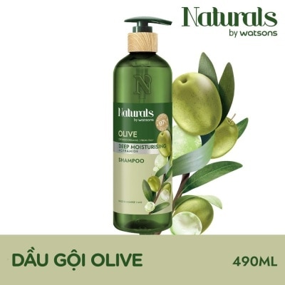 NATURALS BY WATSONS Dầu Gội Naturals By Watsons Deep Moisturishing Dưỡng Ẩm Sâu Chiết Xuất Olive 490ml
