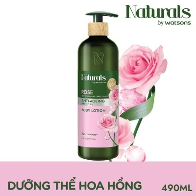NATURALS BY WATSONS Sữa Dưỡng Thể Naturals By Watsons Anti-ageing Chống Lão Hoá Da Chiết Xuất Hoa Hồng 490ml