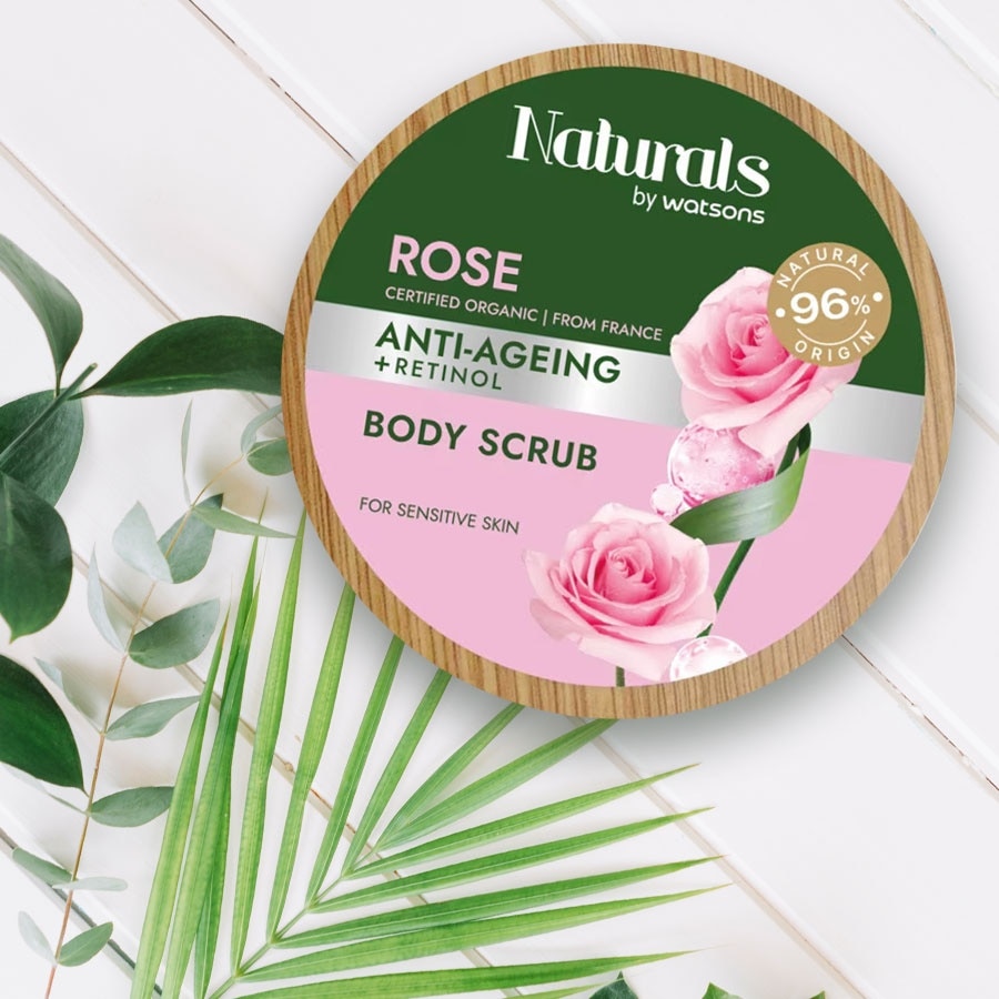 Tẩy Tế Bào Chết Cơ Thể Naturals By Watsons Anti-ageing Chống Lão Hoá Da Chiết Xuất Hoa Hồng 200g