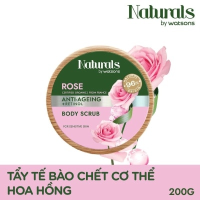 NATURALS BY WATSONS Tẩy Tế Bào Chết Cơ Thể Naturals By Watsons Anti-ageing Chống Lão Hoá Da Chiết Xuất Hoa Hồng 200g
