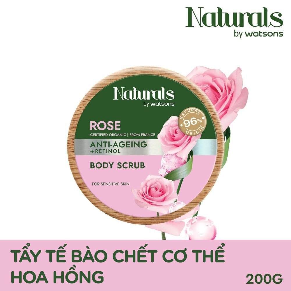 Tẩy Tế Bào Chết Cơ Thể Naturals By Watsons Anti-ageing Chống Lão Hoá Da Chiết Xuất Hoa Hồng 200g