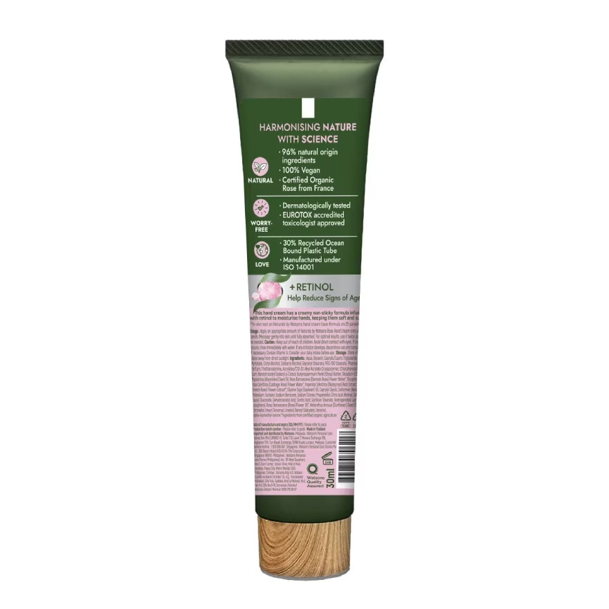 Kem Dưỡng Tay Naturals By Watsons Anti-ageing Chống Lão Hoá Da Chiết Xuất Hoa Hồng 30ml